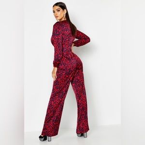 Leopard Print Silk Jumpsuit